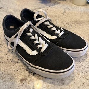 Vans Old Skool Black White Stripe Sneakers Women's 8 Canvas Classic